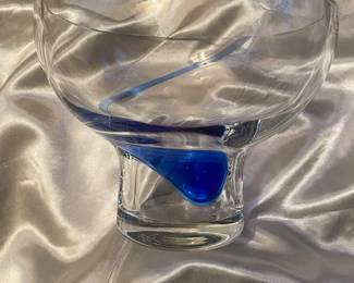 Blown glass footed bowls