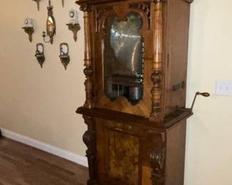 Antique 26.5” disc Polyphon coin op disc player w/20 discs-$8,000