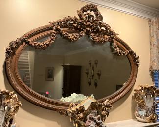 Antique oval mirror-$700