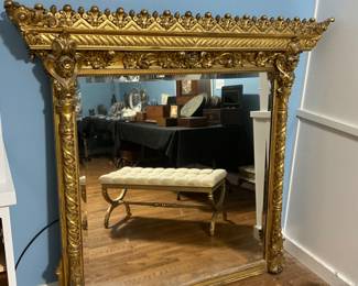 Fabulous Louis XV French gilt wood mirror-$2,000