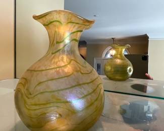 Kralik art glass pinch vase-$100