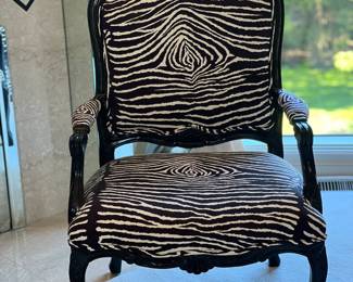 Zebra Print Lounge Chairs set of two 