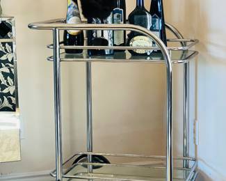 Vtg Two Tier Bar Cart