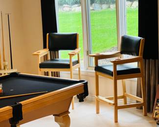 Vtg Billards Spectator Chair w/ Drink Holders