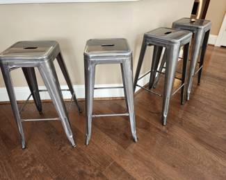 Modern Metal Bar Stools Set of 4