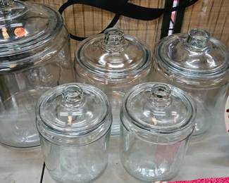 SET OF GLASS CANISTERS