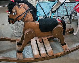 WOODEN ROCKING HORSE
