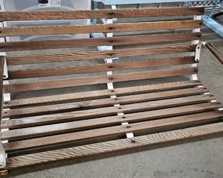 WOOD AND METAL PORCH SWING