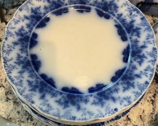 Antique Ridgways flow blue plates