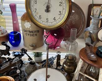 Antique brass 10lb. John Chatillon & Sons hanging produce scale w/ tray - circa 1884 and in wonderful condition!