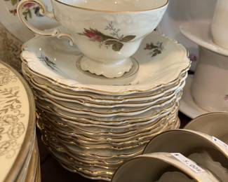 Rosenthal "Moss Rose" china cups and saucers