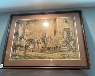 Another large, framed vintage tapestry