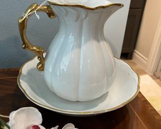 Vintage Japanese "Lefton" pitcher & bowl set