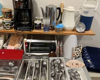 flatware and coffee makers