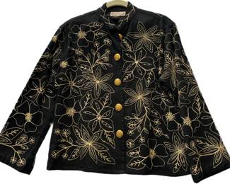 Gold Embroidered Mandarin Collar Jacket$65