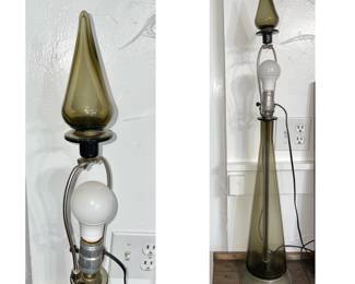 Italian Empoli Smoked Glass Table Lamp