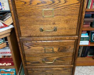 Oak filing cabinet