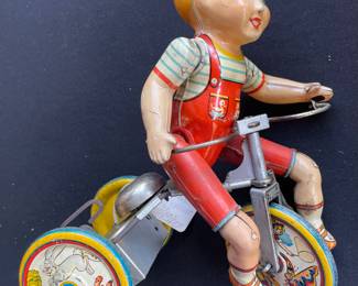 kiddy Cyclist vintage metal toy