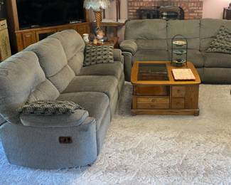 Pair of matching sofa recliners
