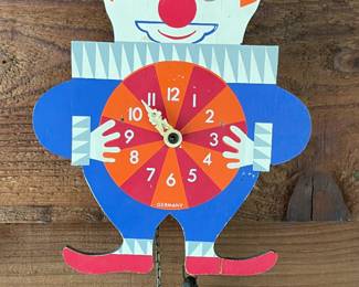 German wooden clock clock with moving eyes