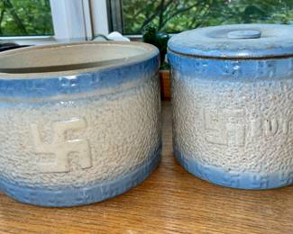 Happiness symbol on pottery jars