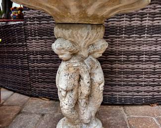 STONE CHERUB BIRD BATH