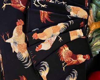ROOSTER PLACEMATS & NAPKINS TO MATCH