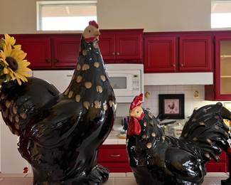 LOVING OUR BLACK CHICKENS & ROOSTERS