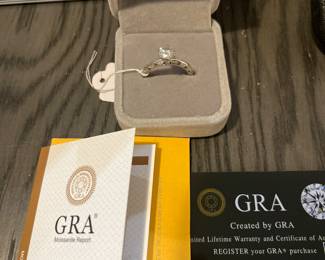 Sterling Mossanite New with COA