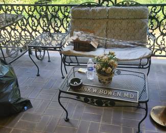 One of several wrought iron patio sets