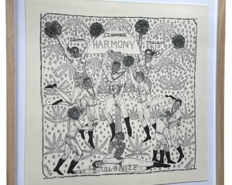 $200 - Umar Rashid Harmony Exclusive Special Edition Framed Scarf Art HR177-3                                                                       Exclusive Renowned Artists Partner with eBay to Design Bandanas for Democracy; The Initiative Titled "Artists Band Together" Supports Grassroots "Get Out the Vote" Programs in the US.  100% of proceeds supported voter-registration organizations, Mijente, Rise and Woke Vote.  Framed

Dimensions: 25 x 25

Local pick up Bethesda, MD.  Contact us for shipper suggestions.