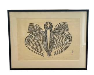 $800 - Inuit Artist Pudlo Pudlat "The Owl" Stone Cut Print Art JV189-16                                                                                      "The Owl" stone cut print from 1967 by Inuit artist Pudlo Pudlat (1916-1922) 

Dimensions: 30 x 27 
Condition: Very good condition

Local pick up Chevy Chase, MD.  Contact us for shipper suggestions