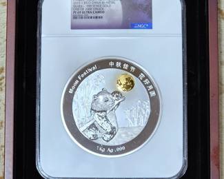 Heavy 1 Kilo Panda-Moon Festival Gold & Silver Medal
