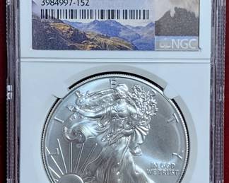 NGC Graded Silver Eagle Coin