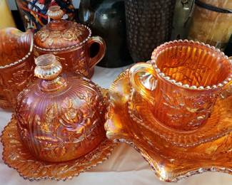 Vintage Marigold Iridescent Glass