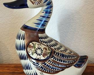 Mexican Hand Painted Talavera Wood Duck