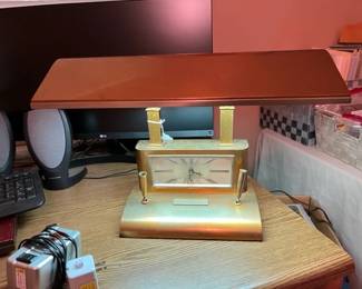 Vintage Seth Thomas desk lamp with clock