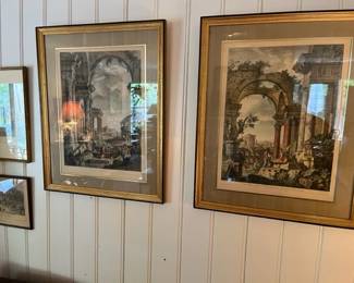 Art over the leather couch