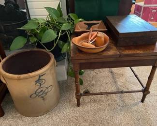 More vintage items around the fireplace