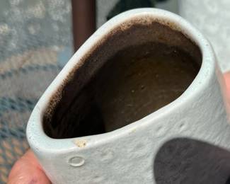 A small chip on the smaller one.