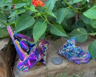 Titanium coated crystal clusters