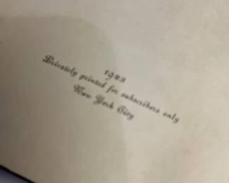 1923 Privately Printed First Edition