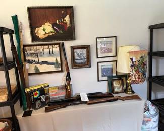 The guns and some of the better fishing rods are behind the counter.