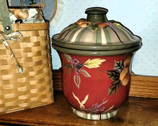 Longaberger baskets, cookie jars