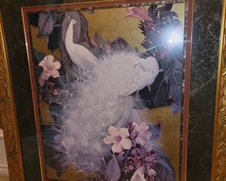 Framed peacock art