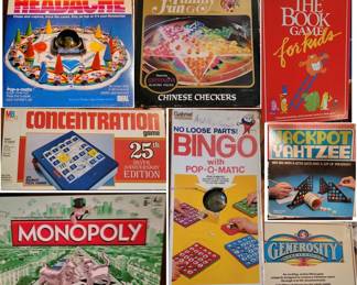 Retro Board Games: Monopoly, Pop-O-Matic Bingo, Jackpot Yahtzee, Headache, Concentration, Chinese Checkers