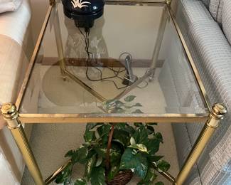 Brass/glass end table