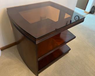 Glass topped side table