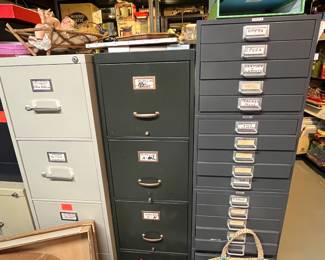 File cabinets filled with sheet music