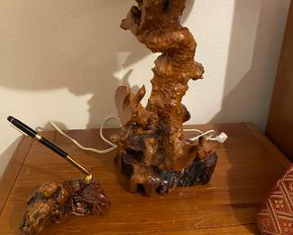 Mid-Century wood lamps